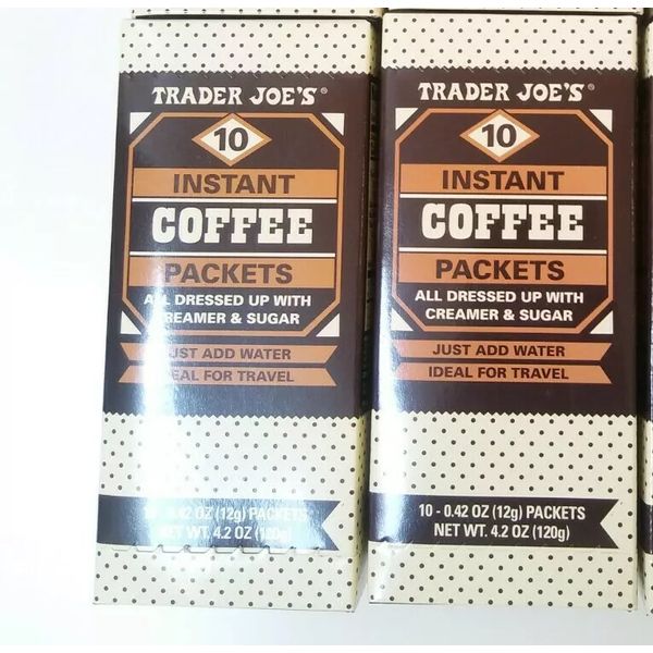 2 Boxes X Trader Joe's Instant Coffee Packets with Creamer & Sugar 4.2 OZ/Pack