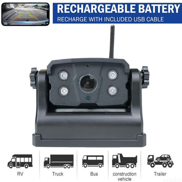 WiFi Magnetic Reversing Backup Camera 9600mA Battery Wireless for iPhone/Android