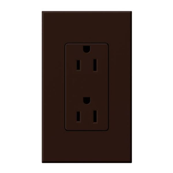Lutron NTR-15-BR Nova T Receptacle Brown
