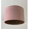 Blush Pink Velvet Leopard Print Drum Lampshade