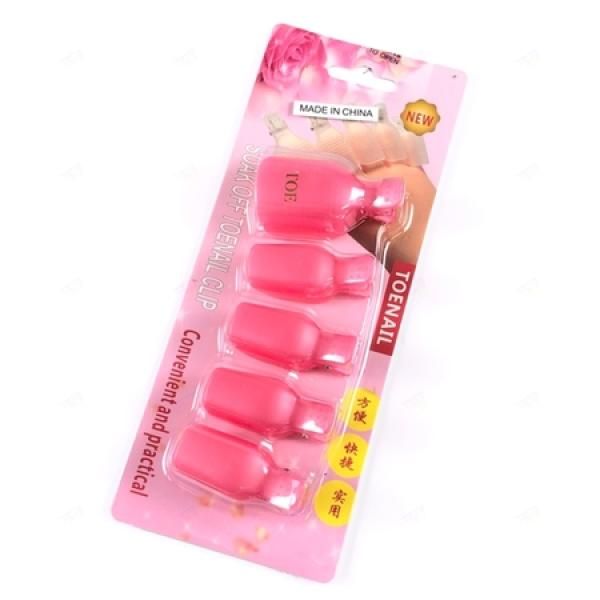 Gel Pedi Soak Off Clip Self Foot Nail Removal Erase Pink