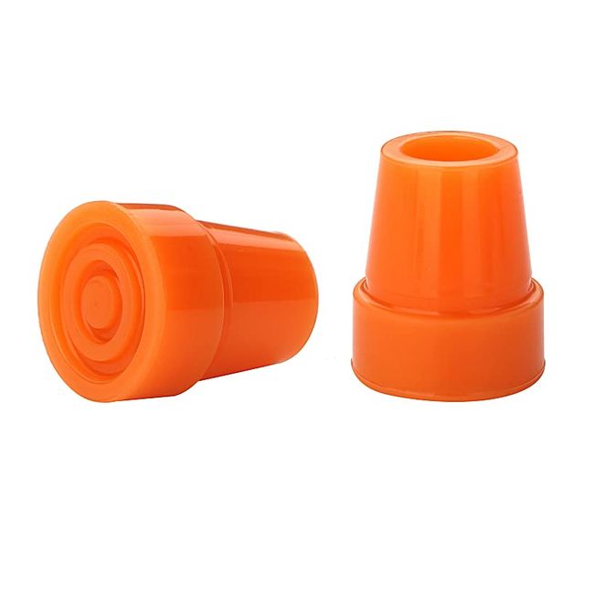 2Pcs: 19mm 3/4" Replacement Rubber Ferrules, Tips or Feet for Walking Sticks & Canes - Orange - by Lifeswonderful