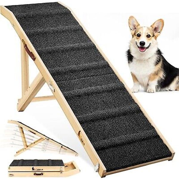 Dog Ramp for Bed 64" Long Foldable Pet Ramp Small Large Dogs Cats 220lbs 1128