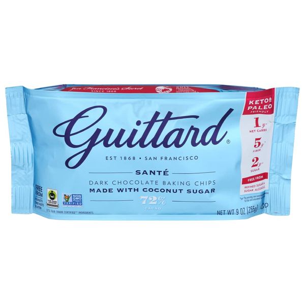 GUITTARD 72% Sante Dark Chocolate Baking Chips, 9 OZ