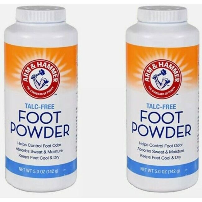 2-PACK Arm & Hammer Odor Control Foot Powder Talc Free 5 oz Each SAME-DAY SHIP