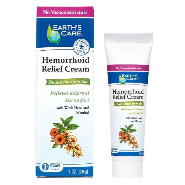 Earth's Care® Hemorrhoid Relief Cream 1 OZ / No Vasoconstrictors,  Exp. 7/ 2026