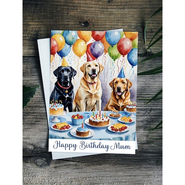 Personalised Pet Labrador Happy Birthday Card Dog Mum Dad Nan Sister Wife