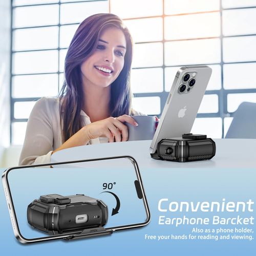 for AirPods Pro 2 Secure Lock Case with Phone Stand, Compatible with MagSafe, Case Cover for Apple AirPods Pro 2nd/1st Generation with Cleaner and Keychain, Auto-Open (Black)
