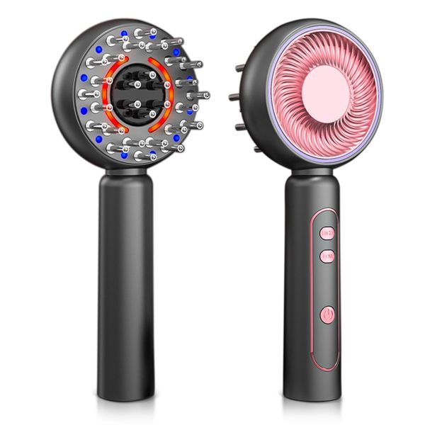 TECHPLUS Scalp Massaging Brush: Hair Scalp Electric Massager Scalp Oil Applicator with Red Light - Portable and Rechargeable Head Relax Deep Massage Comb for Thinning Hair