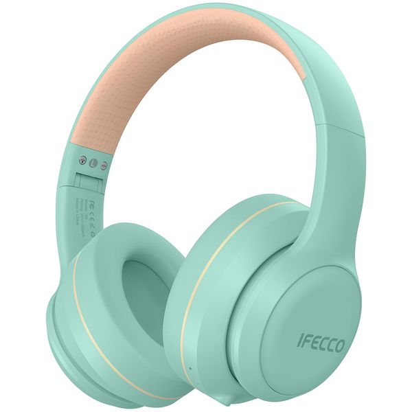 IFECCO Wireless Headphones Over Ear,Bluetooth 5.3 Noise Canceling Headphones with Microphone,Foldable HiFi Stereo Wireless Headset for Travel,Home,Office