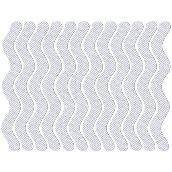 HTUK 12pcs Non-Slip Strip Stickers, Anti Slip Grip Stickers Non Slip Strips Pad Treads Bathtub Flooring Safety Tape Mat for Bath Shower White