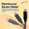 BoxWave Cable Compatible with Technics EAH-A800 - DirectSync PD Cable (3ft) - USB-C to USB-C (100W), Type C Braided Charge and Fast Sync - Jet Black