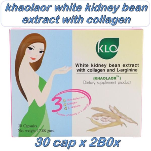 khaolaor white kidney bean extract with collagen. Weight Management 30 cap x2Box