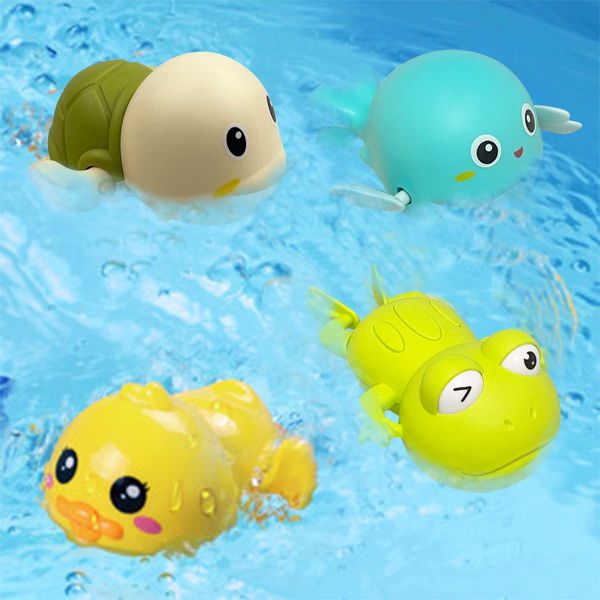 Jofan 4 Pack Swimming Bath Toys Floating Wind Up Toys for Baby Toddlers Kids Christmas Stocking Stuffers Gifts