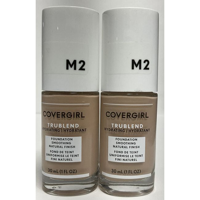 *Lot of 2* CoverGirl TruBlend (M2 Medium Light) Hydrating / Hydratant Foundation