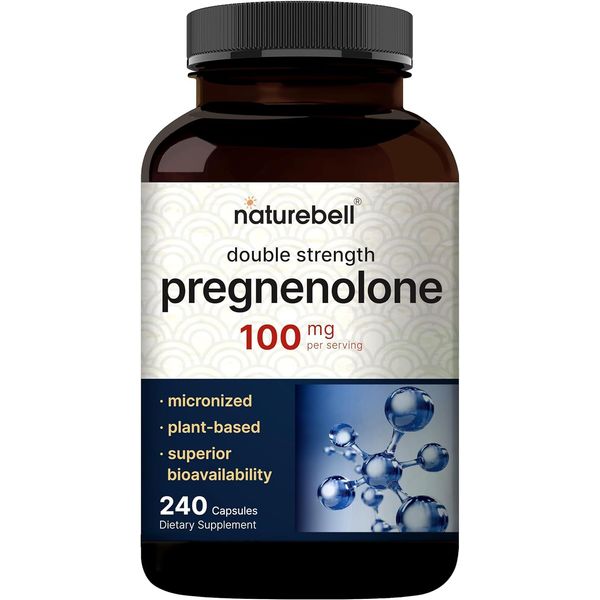 Pregnenolone 100mg, 240 Capsules | 99% Purity, Micronized Grade for Higher Absor