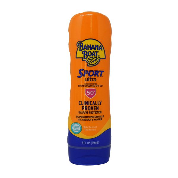 Banana Boat Sport Ultra Sunscreen Lotion SPF 50+ Clinically Proven 8 Ounces