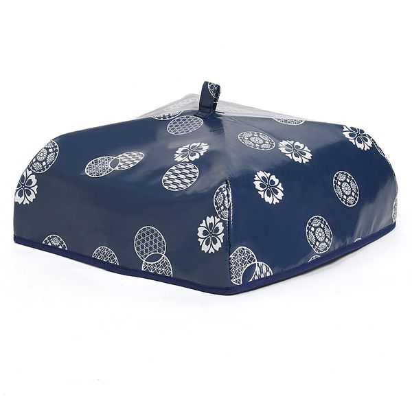 Astro 611-82 Food Cover, Navy, Japanese Pattern, Modern Pattern, Dining Table Cover, Heat Retention, Vapor Deposition Aluminum, Kitchen Umbrella, Meals, Prepared, Keeps Warm, Keeps Insects and Dust,