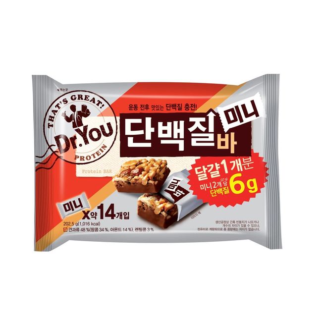 Orion Dr. You Nut Protein Bar Mini Size 337.5g(27g x 24ea) Korean US Seller