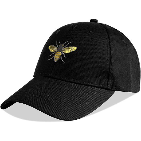 KUBILA Black Queen Bee Snapback Baseball Cap for Men and Women - Embroidered Hat for Stylish Summer Outdoor Activities.