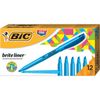 BIC BL11-BLU Brite Liner Highlighter Pocket Chisel Tip Dozen Box