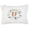 Personalised Sparkly Embroidered Initials Botanical Wash Makeup Accessory Bag
