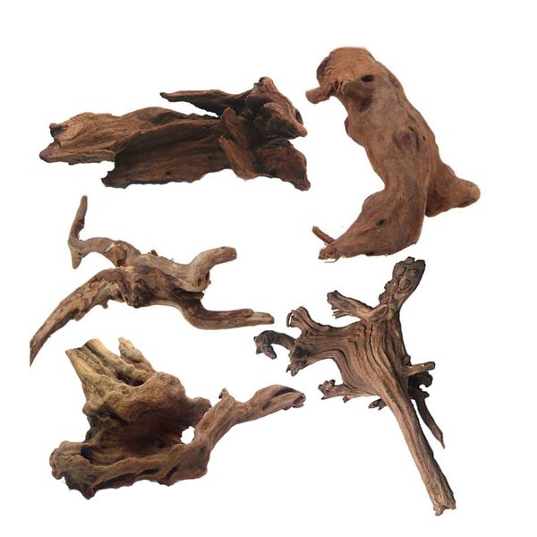 Tfwadmx 5PCS Aquarium Driftwood Branches Reptiles Trunk Driftwood Natural Wood Fish Tank Decoration Plant Stump Ornament Decor Assorted