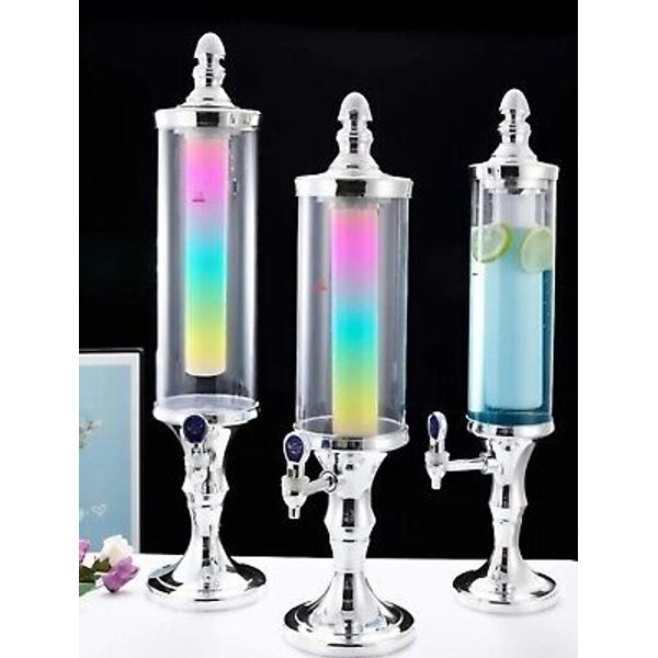 Beer Tower Beverage Dispenser 3L Faucet Beverage Drink Dispenser LED Lights USA