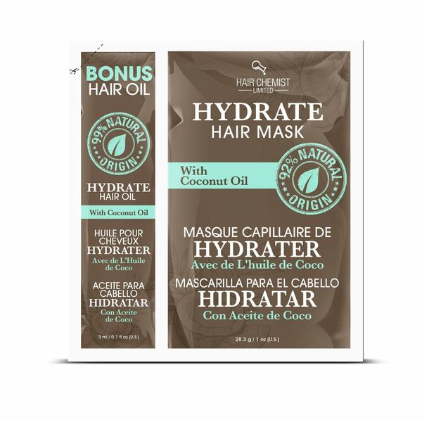 Hair Chemist Hydrate Hair Mask with Coconut Oil Packette 1 oz. (2-PACK)