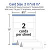 Avery Printable Tent Cards with Sure Feed Technology, 2-1/2" x 8-1/2", Matte White with Embossed Border, 100 Blank Place Cards for Laser and Inkjet Printers (5305)