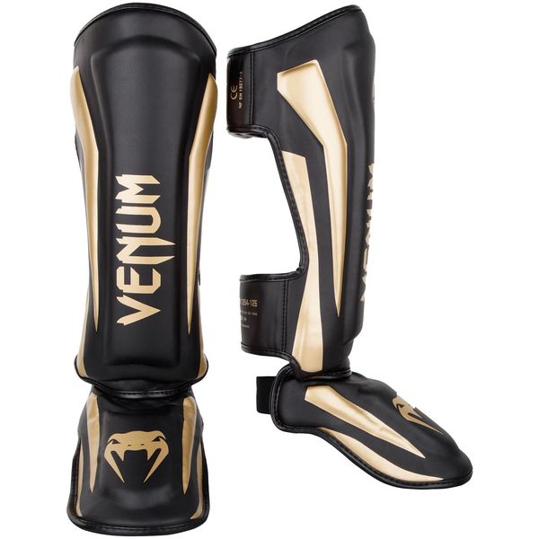 Venum Elite Stand Up Shin Guards - Black/Gold - Medium