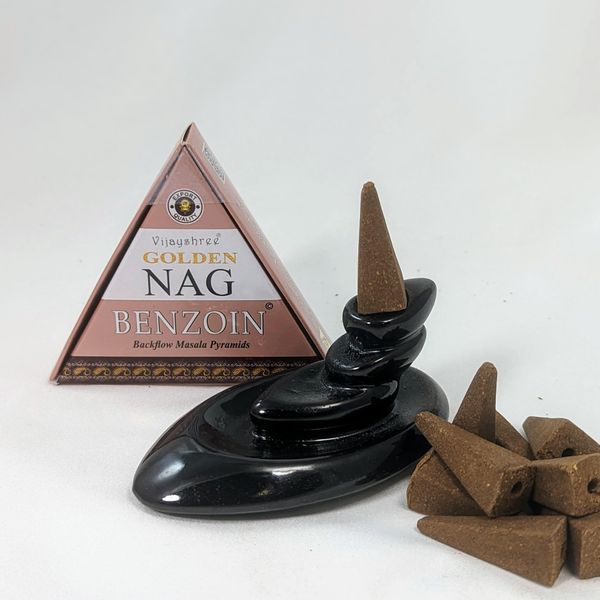Jumbo Golden Nag - Back Flow Incense Cones (1, Benzoin)