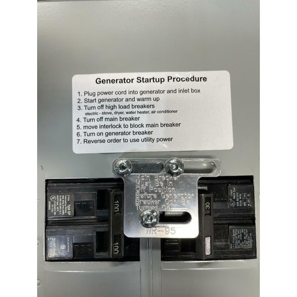 Generator Interlock Kit ,Siemens,Murry& ITE Sub Panels 100-200 amp