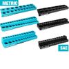 DURATECH 6PC 1/4" 3/8" 1/2" Magnetic Socket Organizer Set Socket Tray SAE Metric