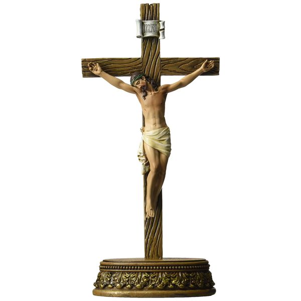 Renaissance Collection 6 x 8.5 Inch Resin Stone Tabletop Corpus Crucifix Cross