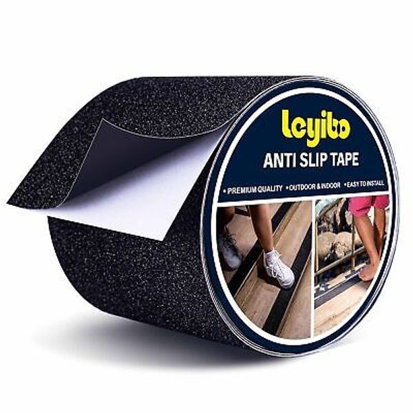 Leyibo Anti Slip Tape, 4 Inch x 16 Ft Grip Tape for Stairs 4" x 16', Black