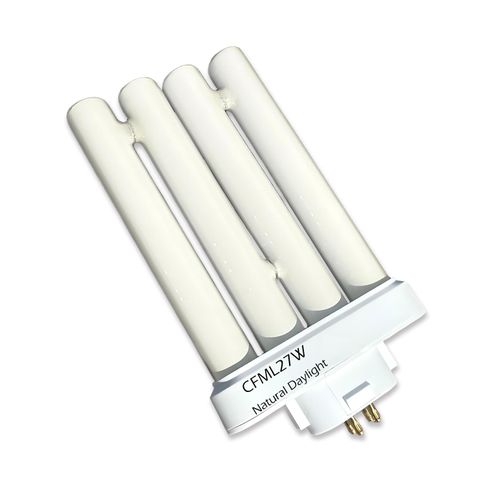 Cemlorot CFML27VLX Full Spectrum Fluorescent Bulb, 6500K Natural Daylight Replacement for Verilux 27W Desk & Floor Lamps Light,GX10Q-4 4 Pin Base in a Square