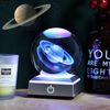 3D Saturn Crystal Ball with LED Base - Unique Gift for Astronomy Lovers