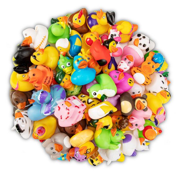 30 Pcs Rubber Ducks, Random Assortment Mini Rubber Duck Toys, Assortment Duckies for Jeeps Ducking, Bulk Floater Duck Bath Toys, Baby Bath Toy, Birthday Gifts, Holiday Party Favors