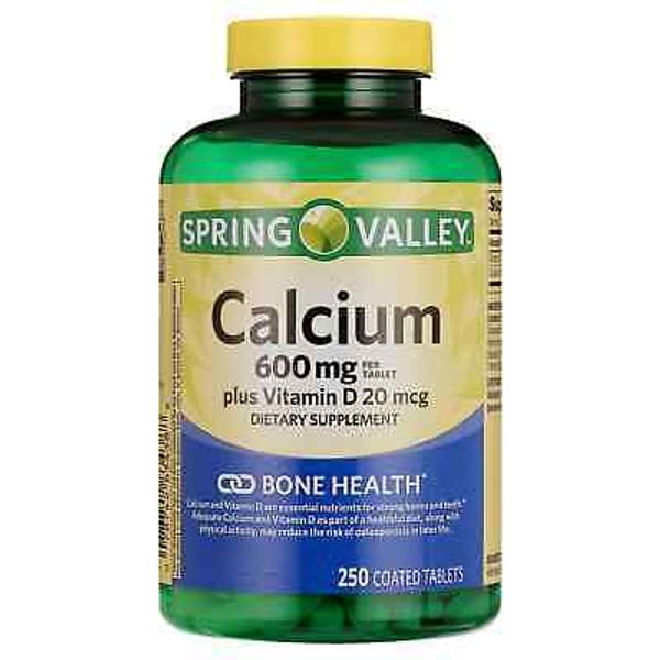 Spring Valley Calcium Supplement 600mg with Vitamin D3 20mcg Bone Health 250-CT