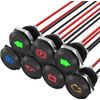 12V LED Indicator Light Small Indicator Light Waterproof 1/2" Panel Cutout 12 Vo