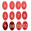 Sourcemall Aluminum Alloy Numbered Tags with Key Ring (Red, 1-25)