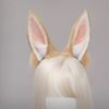Handmade Rabbit Ears Headband Flexible Animal Ears Hair Hoop Plush Fancy Dress Cosplay Costume Hair Accessories (White)