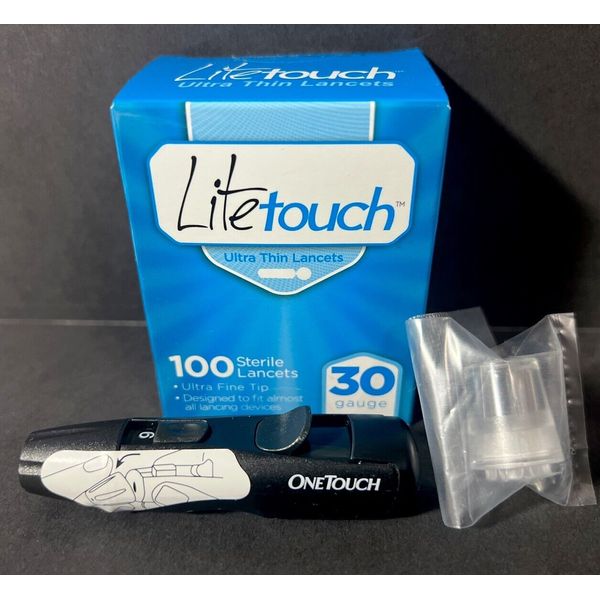 ONETOUCH ULTRA  lance  Device  black with Clear AST cap plus 100 Lancets