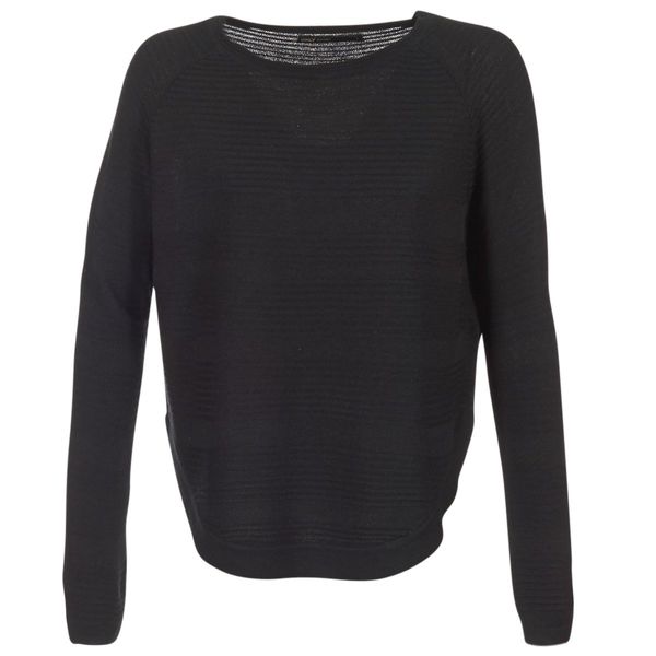 ONLY Damen Dünner Strick Pullover | Langarm Rundhals Knitted Sweater | Basic Stretch Jumper ONLCAVIAR, Farben:Schwarz, Größe:S