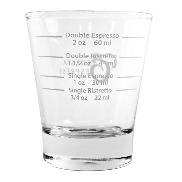 White Lined Espresso Shot Glass Measure for Coffee Espresso Machines - 85ml - by EDESIA ESPRESS