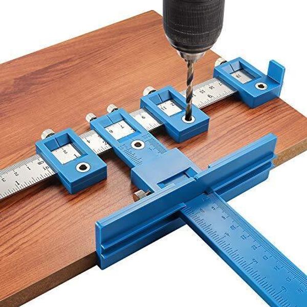 Cabinet Hardware Jig Tool - Adjustable Punch Locator Drill Template Guide,