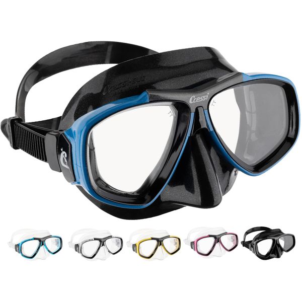 Cressi Focus Scuba Diving Optical Lenses Available Mask - Blue