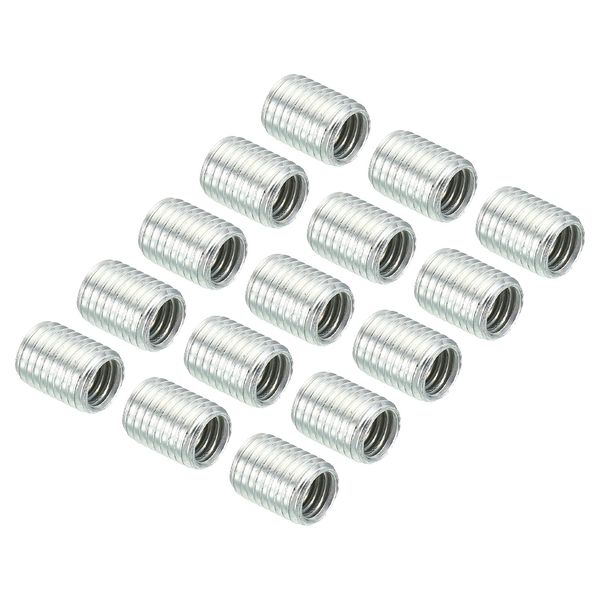 PATIKIL 15pcs M8-M6 Thread Adapter Sleeve Reducing Nuts 10mm Threaded Tube Coupler Connector Pipe Fitting