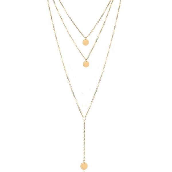 Fdesigner Fashion Layered Long Necklace Coin Pendant Necklaces Chain Charm Necklace Jewelry for Women and Girls (Gold)